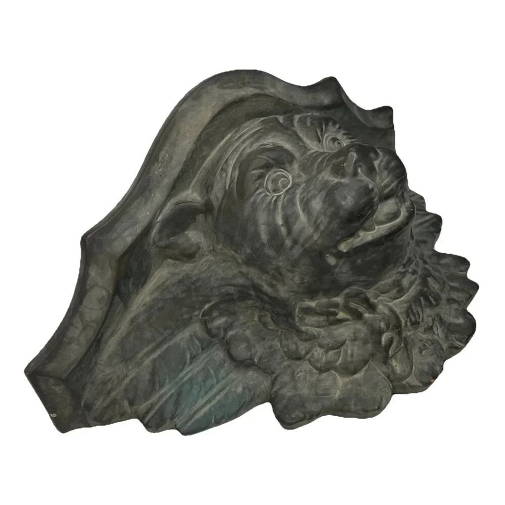 Gargoyle w Wings Face Head Gray Pottery Shelf Decor Head 10